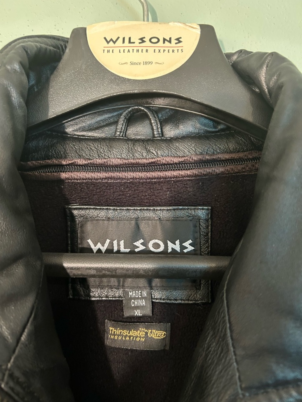 Vintage Wilson Black Leather Bomber Jacket Men Xtra Large - Picture 3 of 9